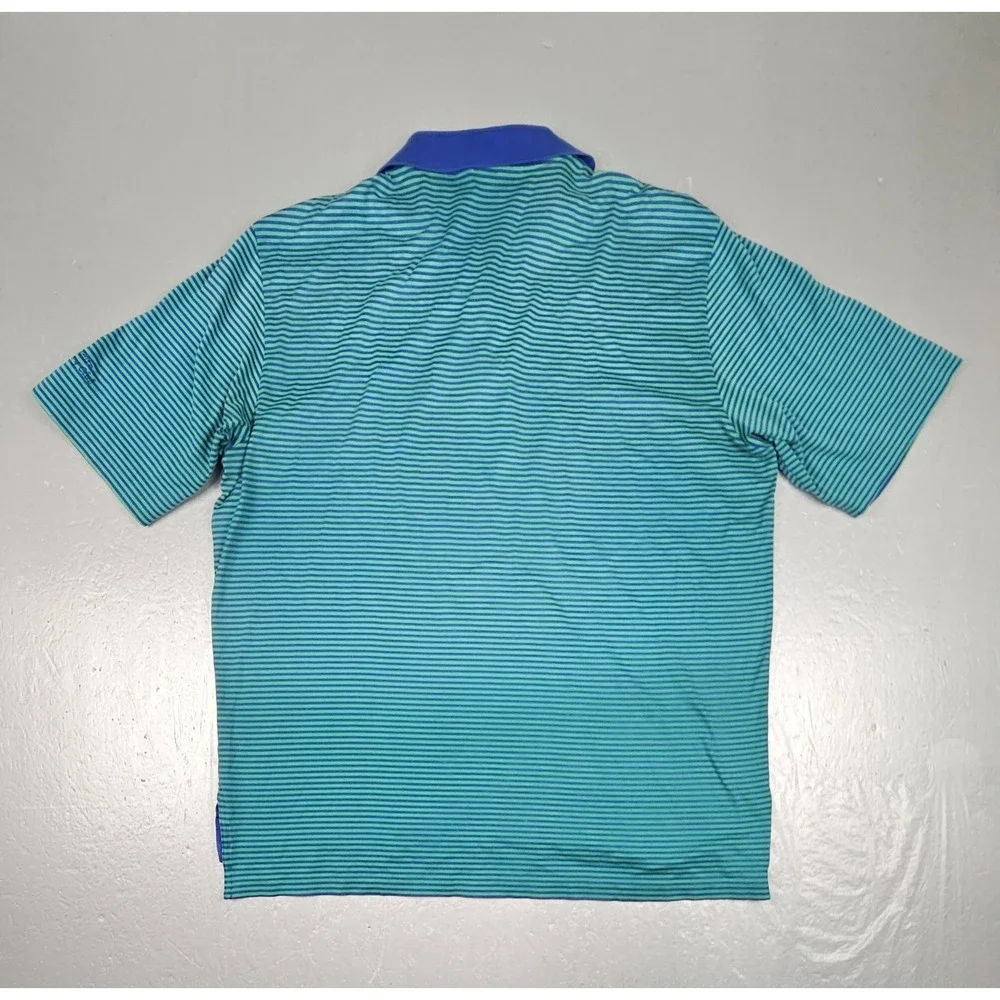 VTG Polo Golf Ralph Lauren Polo Shirt Mens XL Green Blue Stripe Milburn CC